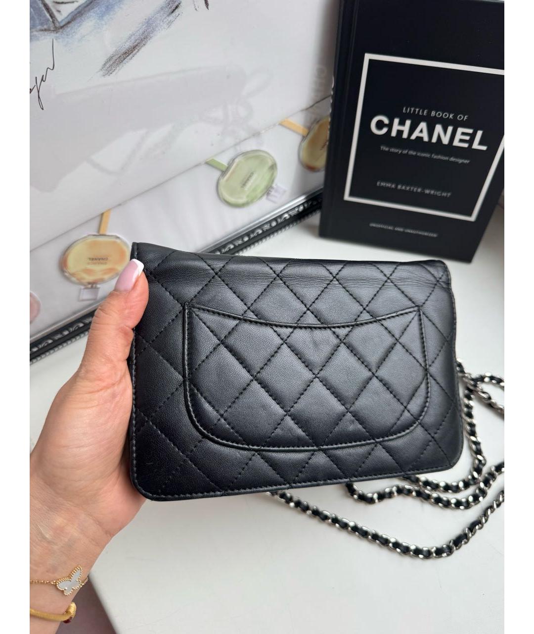 CHANEL Черная кожаная сумка через плечо, фото 7