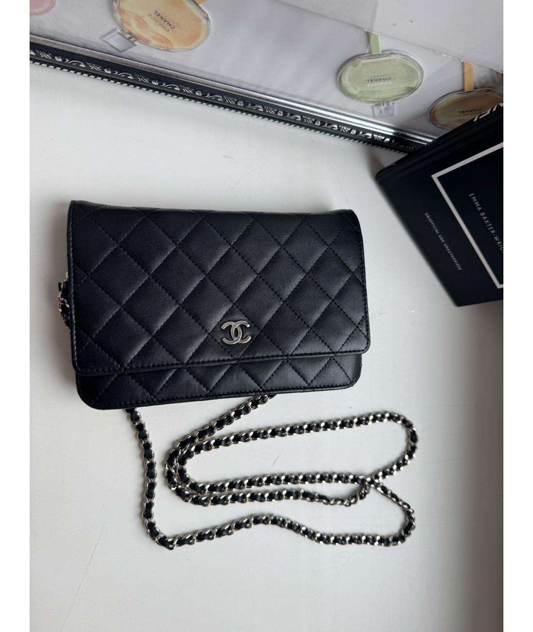 CHANEL Черная кожаная сумка через плечо, фото 8