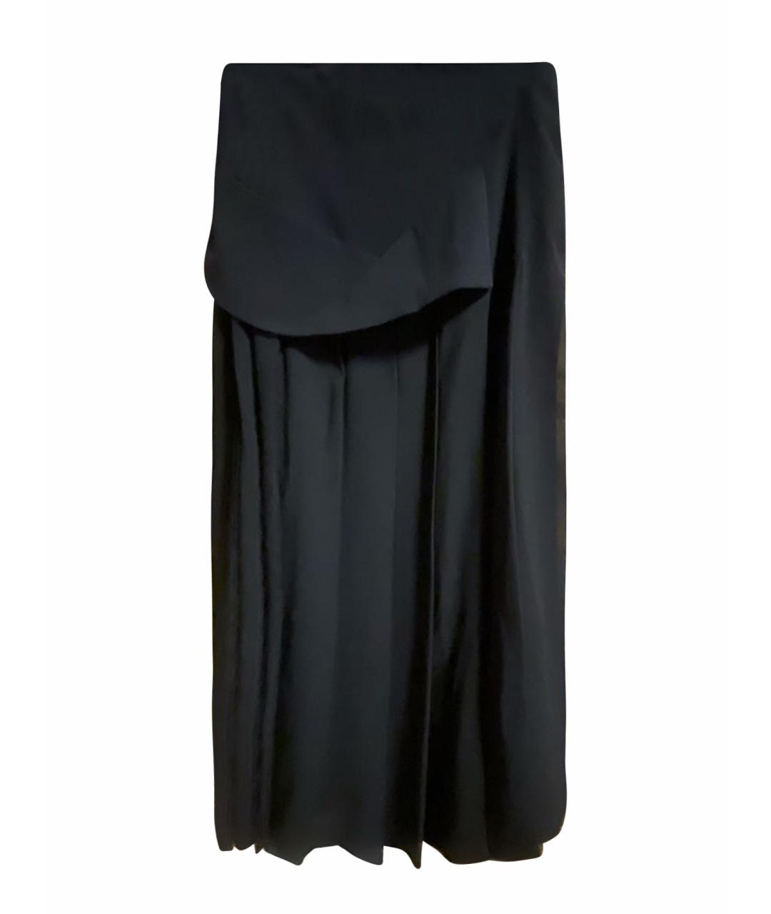 VICTORIA BECKHAM Синяя полиэстеровая юбка миди, фото 1