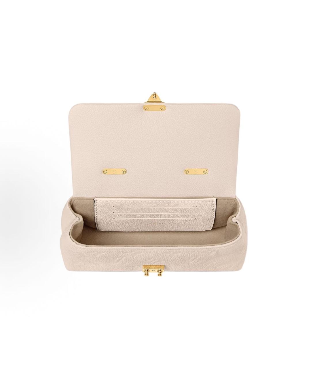 LOUIS VUITTON Бежевая кожаная сумка с короткими ручками, фото 4