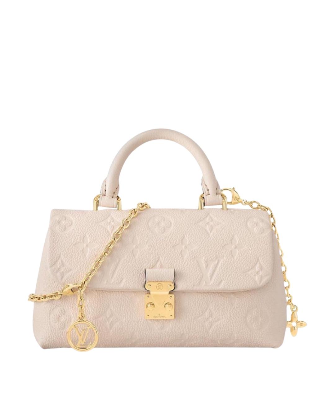 LOUIS VUITTON Бежевая кожаная сумка с короткими ручками, фото 1