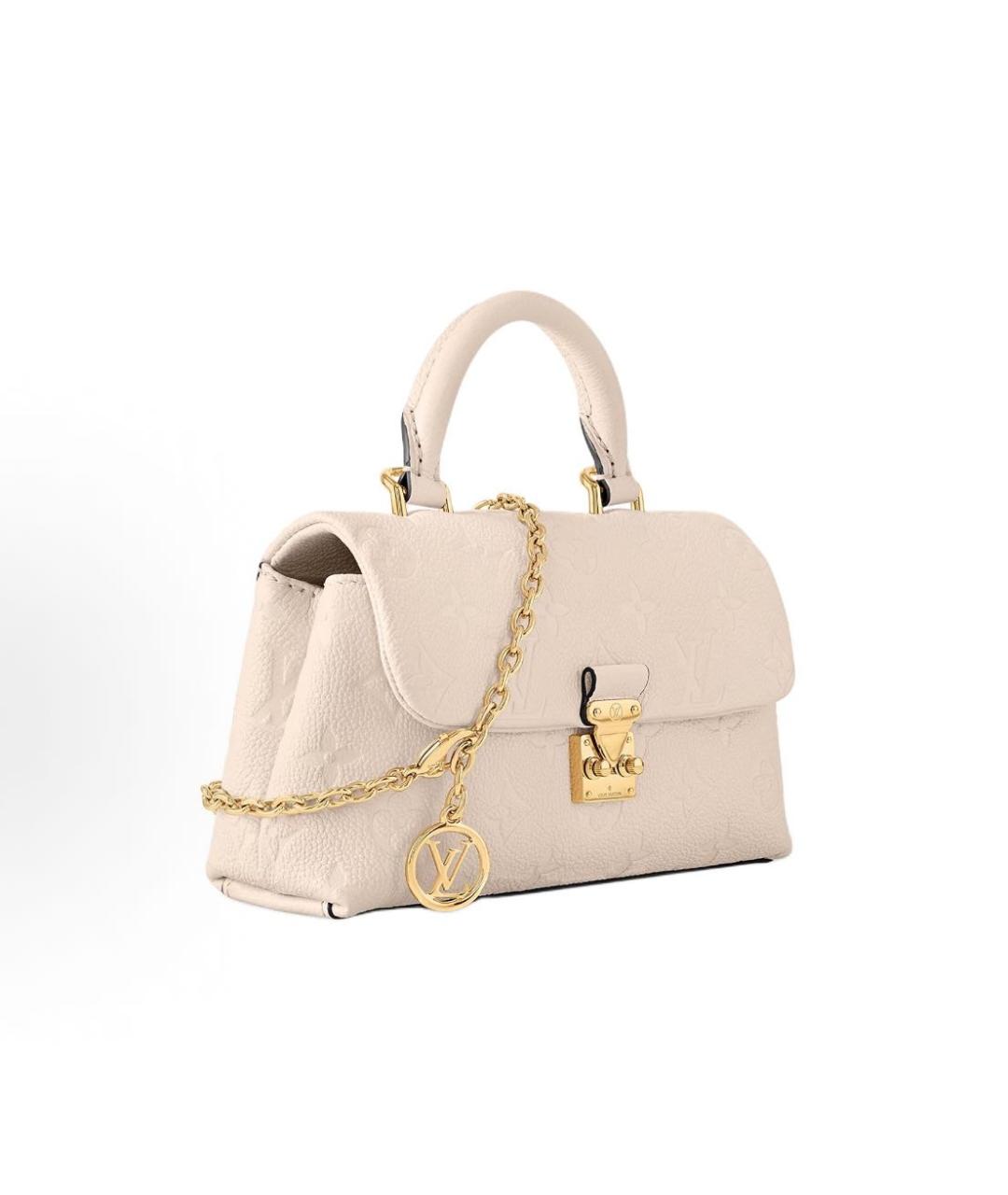 LOUIS VUITTON Бежевая кожаная сумка с короткими ручками, фото 2