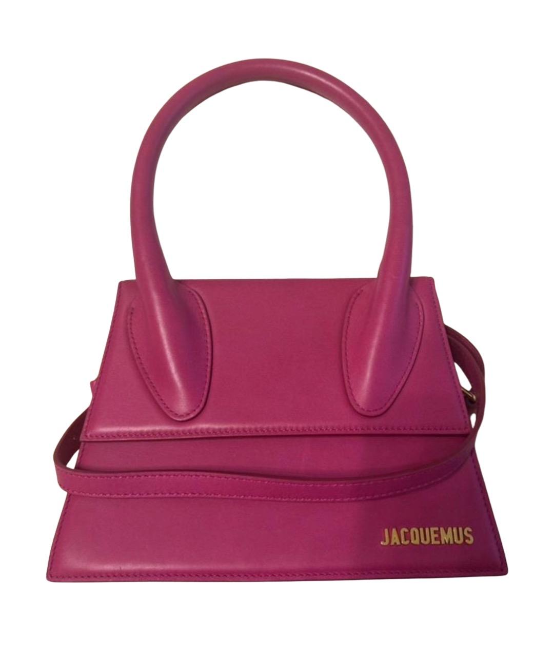 JACQUEMUS Розовая кожаная сумка через плечо, фото 1