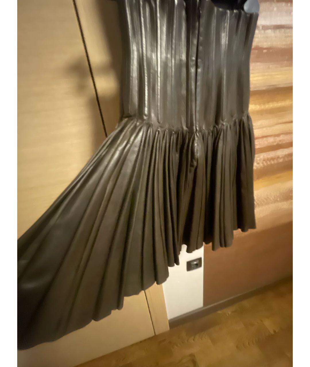 ALAIA Зеленая кожаная юбка миди, фото 4