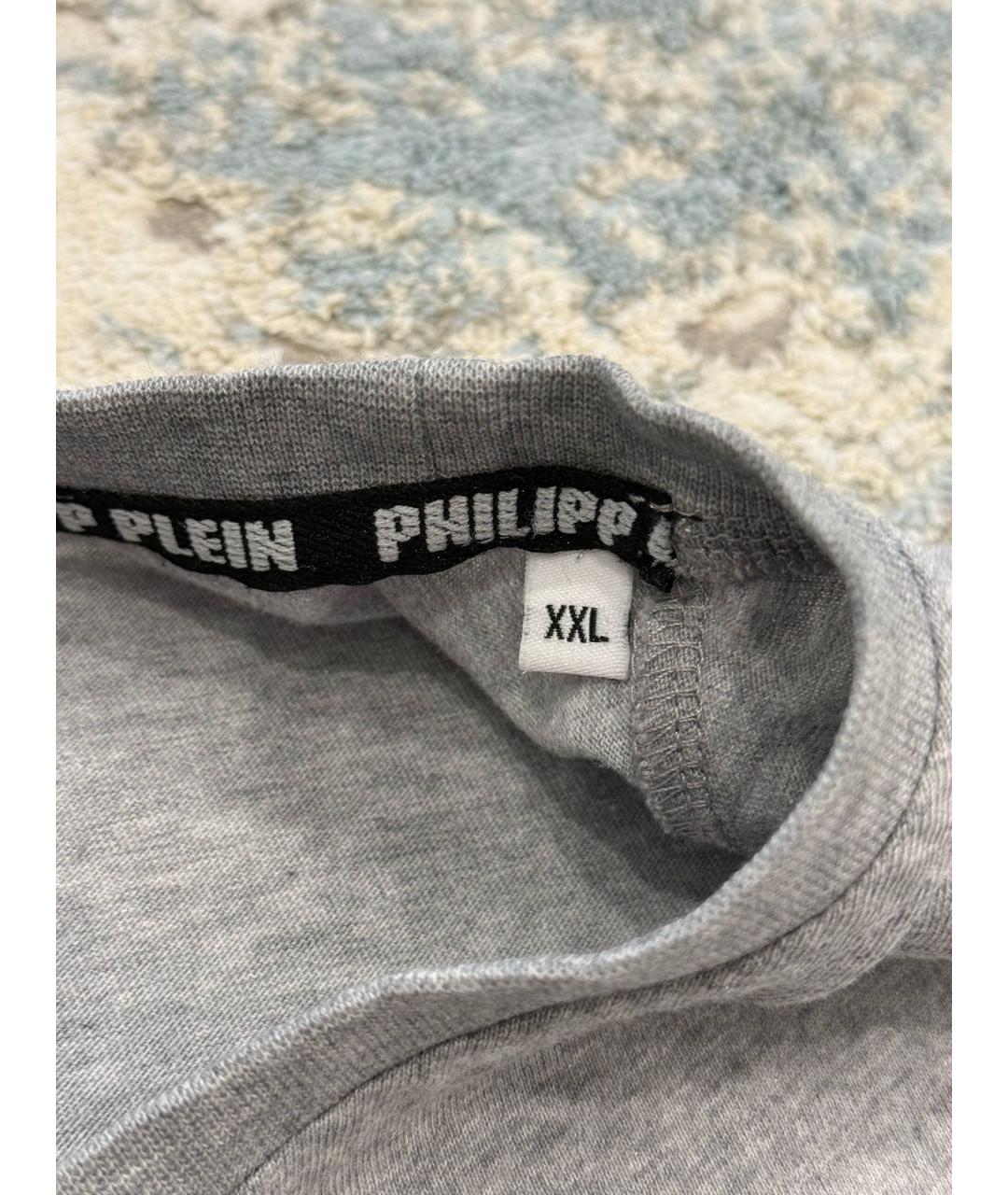 PHILIPP PLEIN Серая хлопковая футболка, фото 7