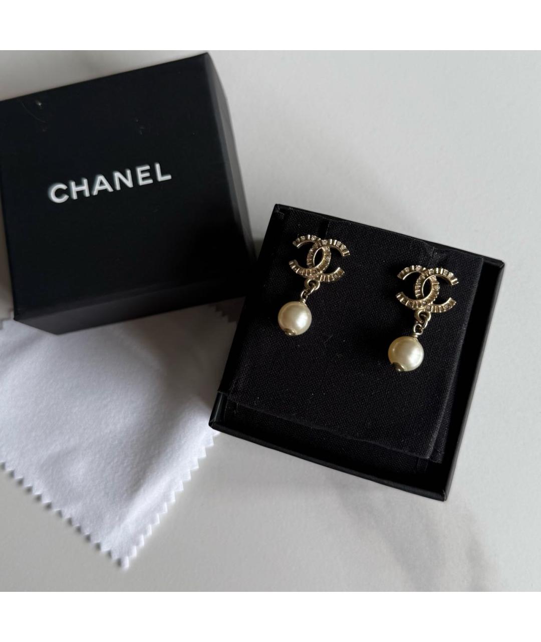 CHANEL Золотые серьги, фото 8