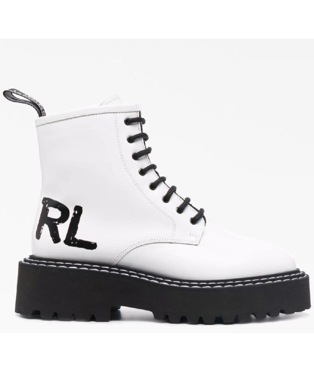 KARL LAGERFELD Белые кожаные ботинки, фото 8