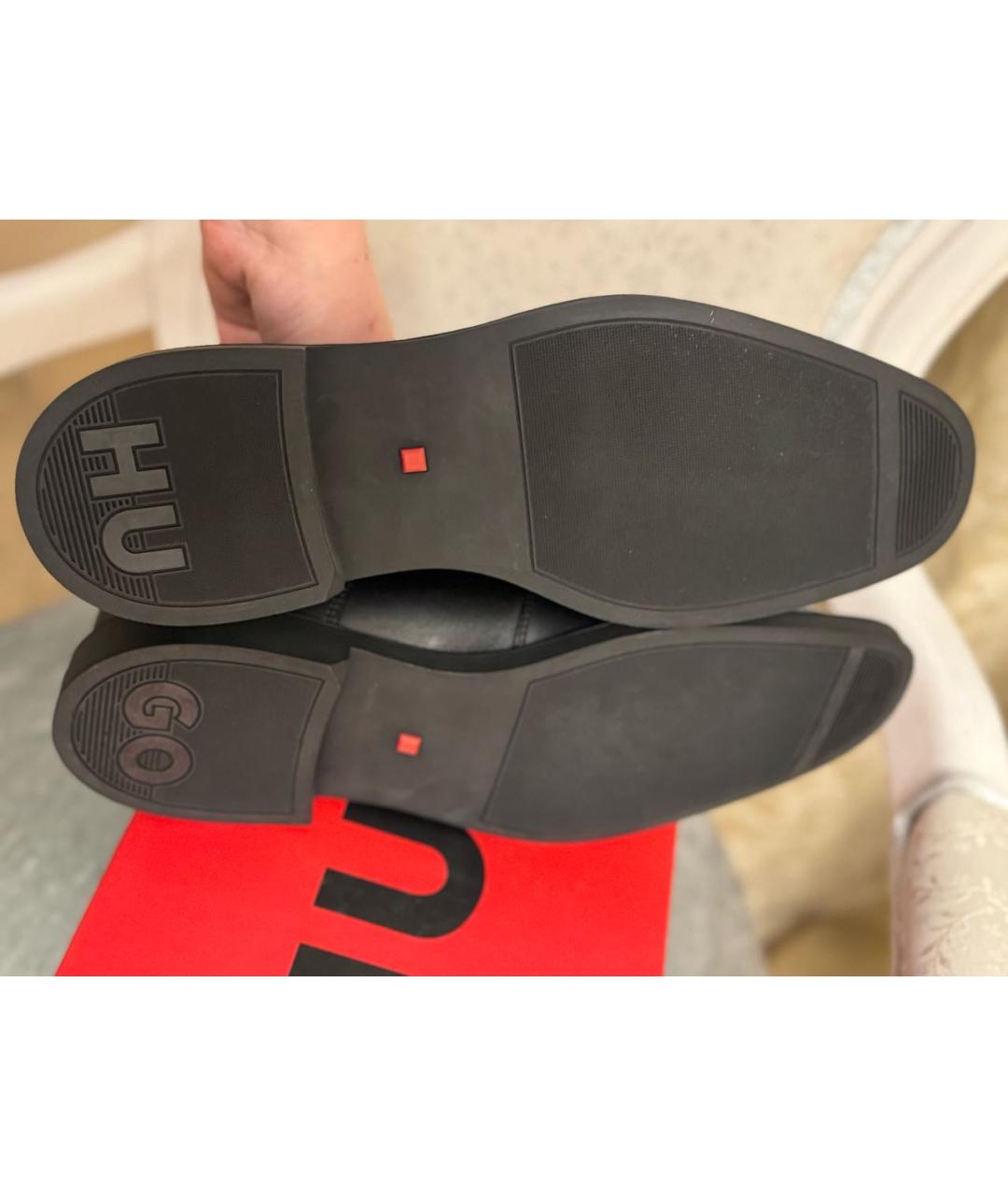 HUGO Черные кожаные туфли, фото 5