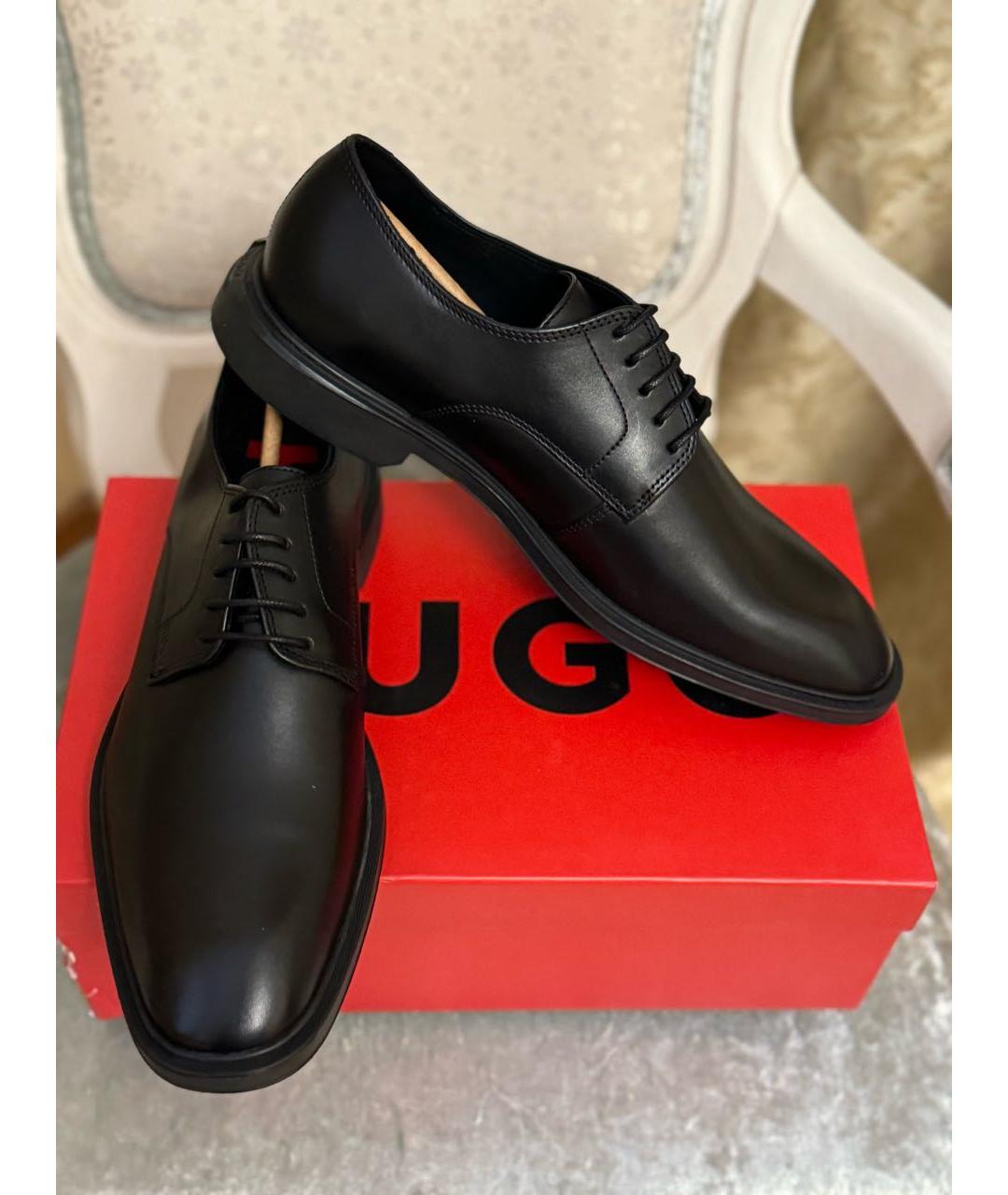 HUGO Черные кожаные туфли, фото 3