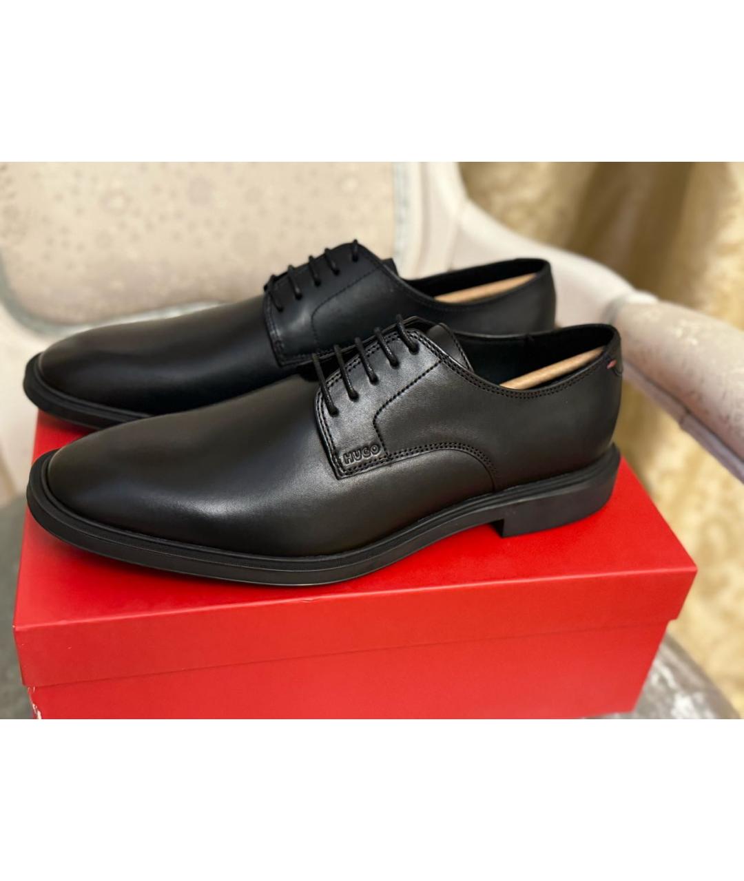 HUGO Черные кожаные туфли, фото 7