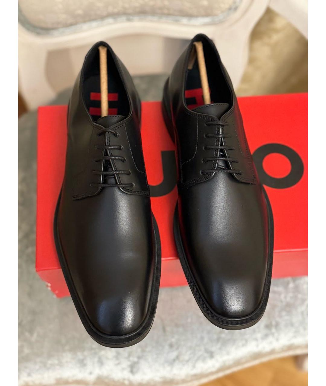 HUGO Черные кожаные туфли, фото 2