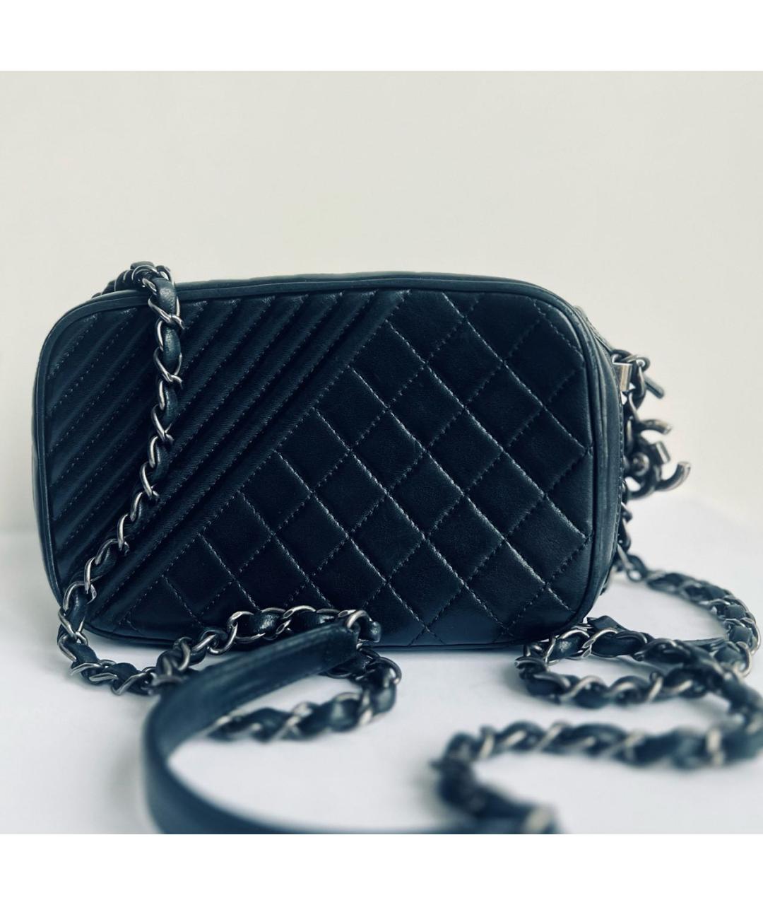CHANEL Черная кожаная сумка через плечо, фото 5