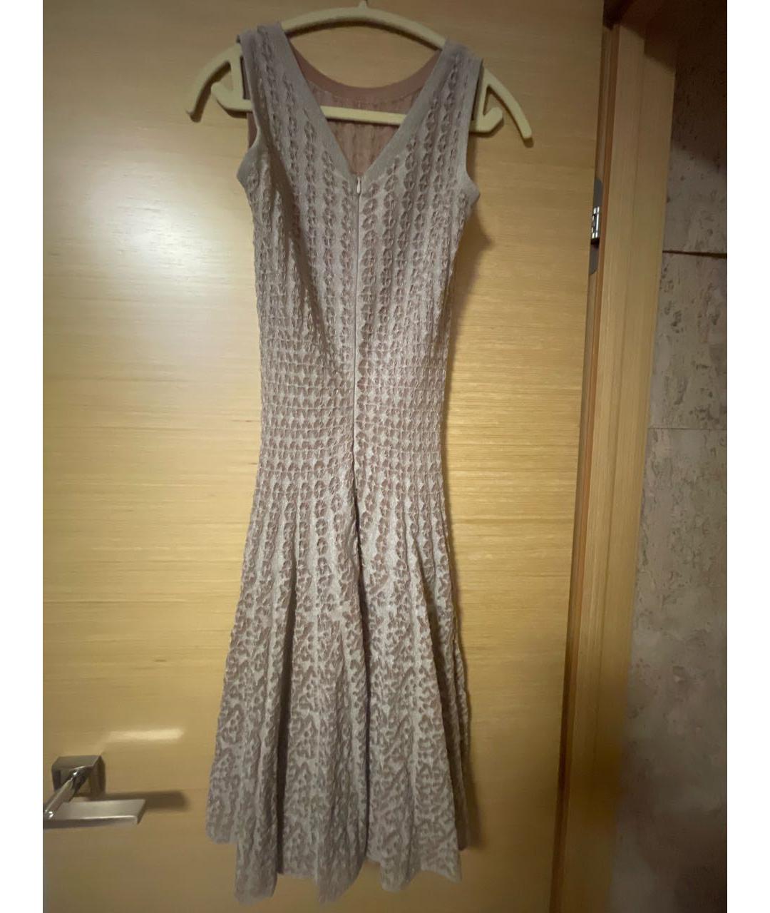 ALAIA Бежевое вискозное повседневное платье, фото 2