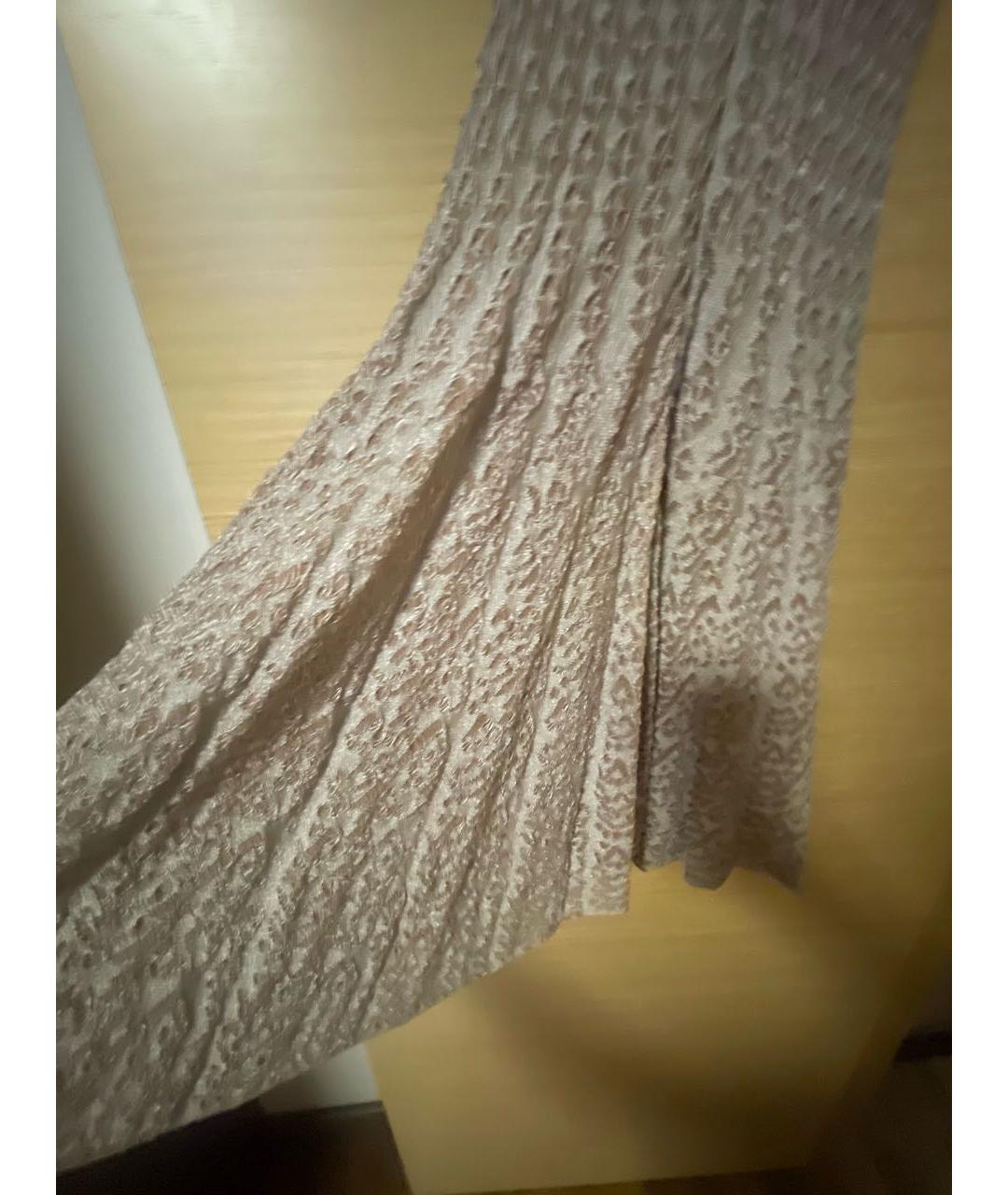 ALAIA Бежевое вискозное повседневное платье, фото 3