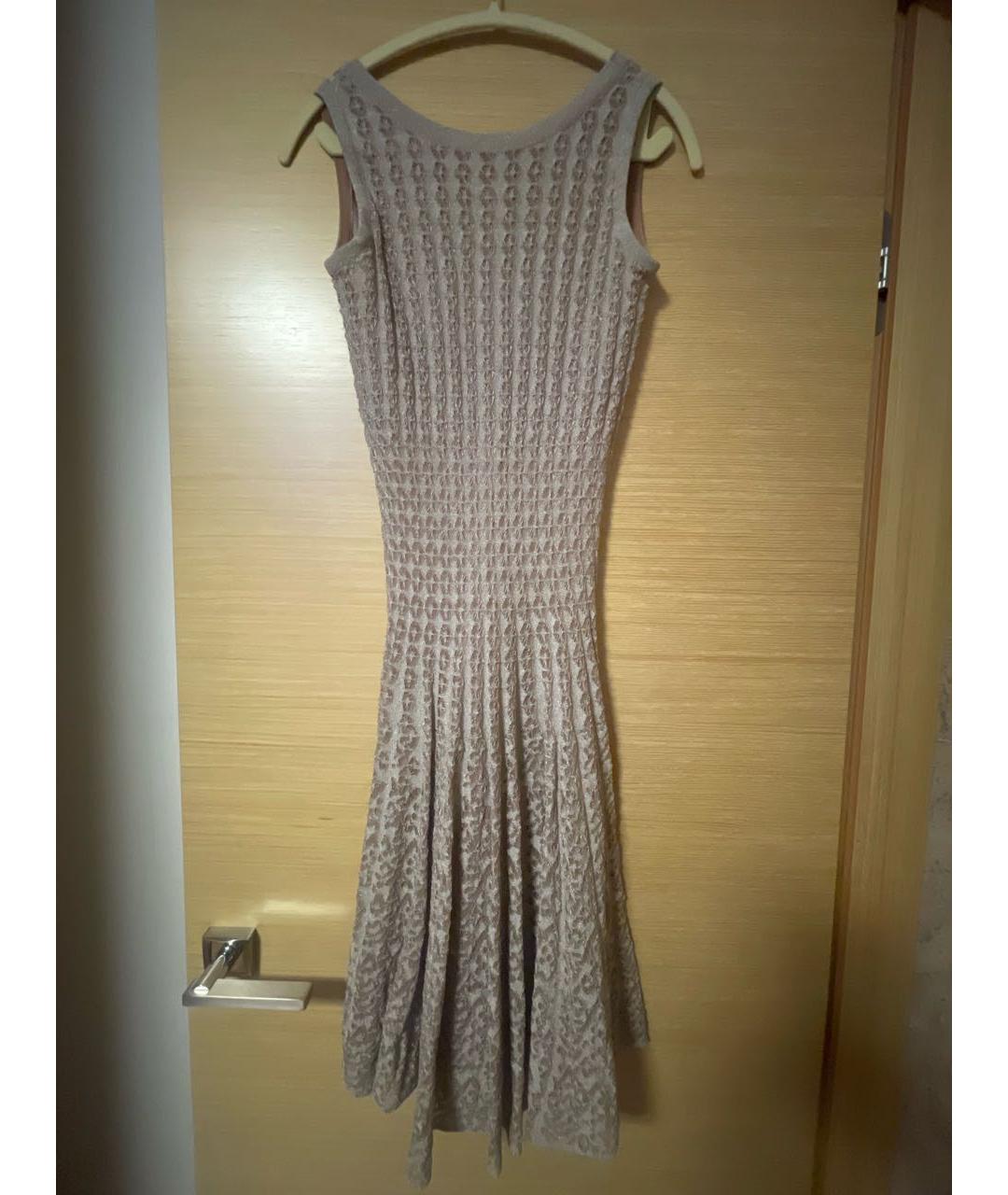 ALAIA Бежевое вискозное повседневное платье, фото 5