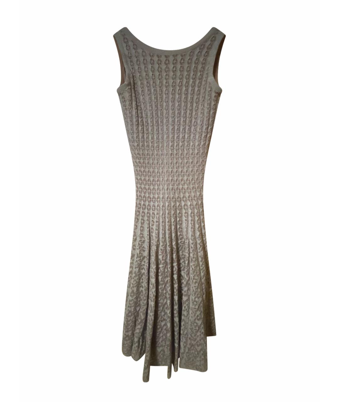 ALAIA Бежевое вискозное повседневное платье, фото 1