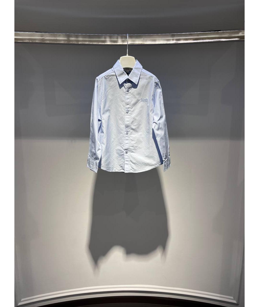 HUGO BOSS Голубая хлопковая детская рубашка, фото 4
