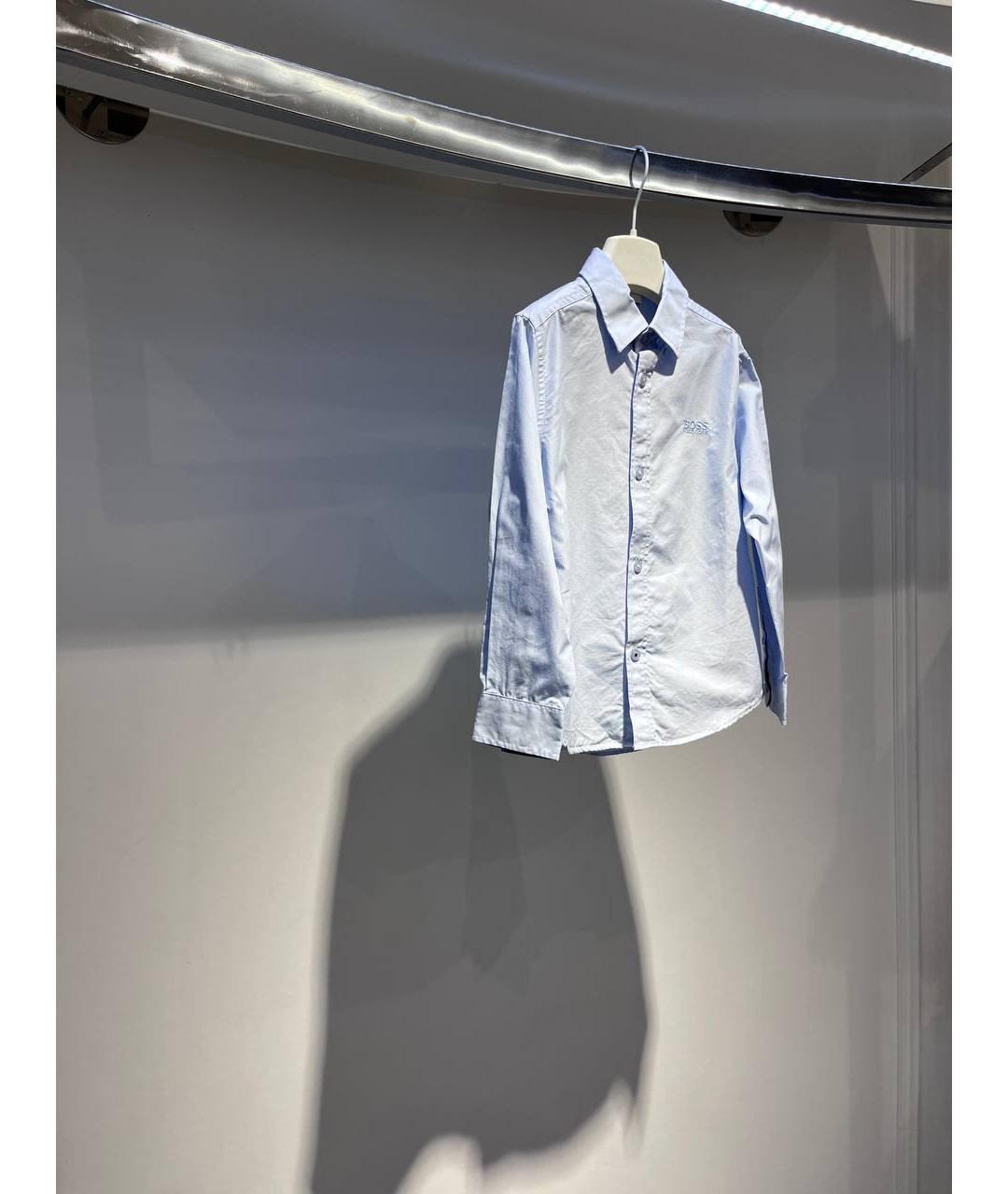 HUGO BOSS Голубая хлопковая детская рубашка, фото 2