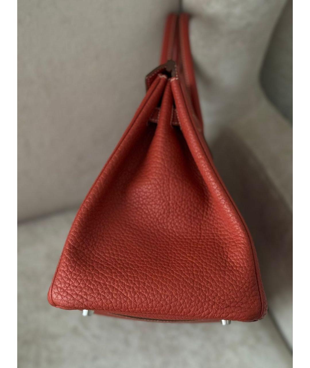 HERMES Красная кожаная сумка с короткими ручками, фото 2