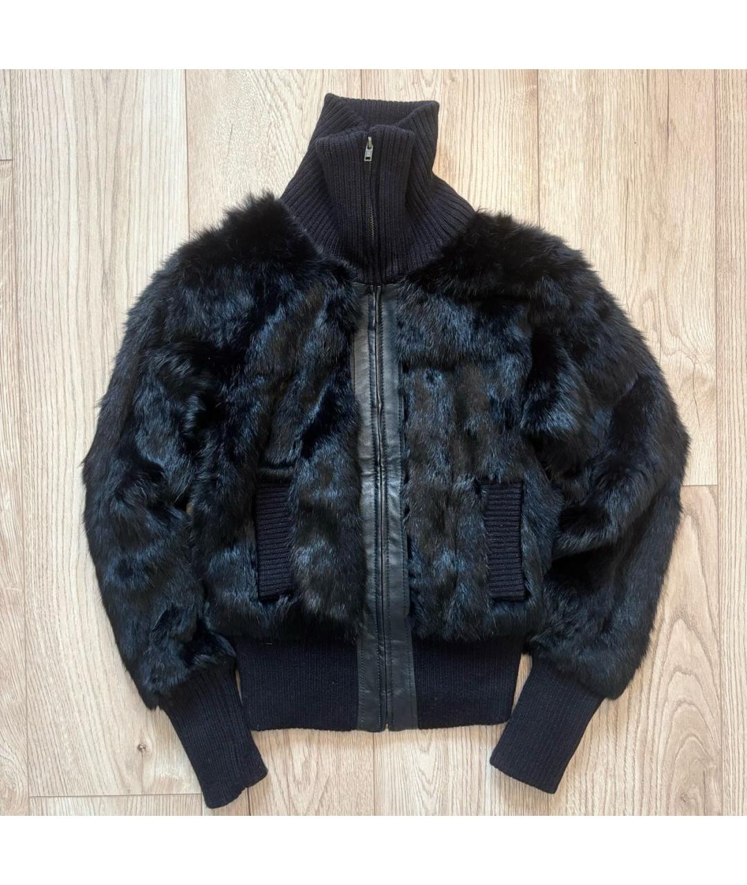 METEO YVES SALOMON Черная меховая шуба, фото 2