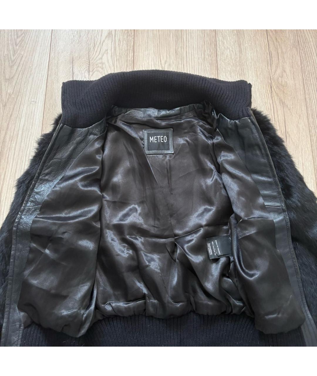 METEO YVES SALOMON Черная меховая шуба, фото 3