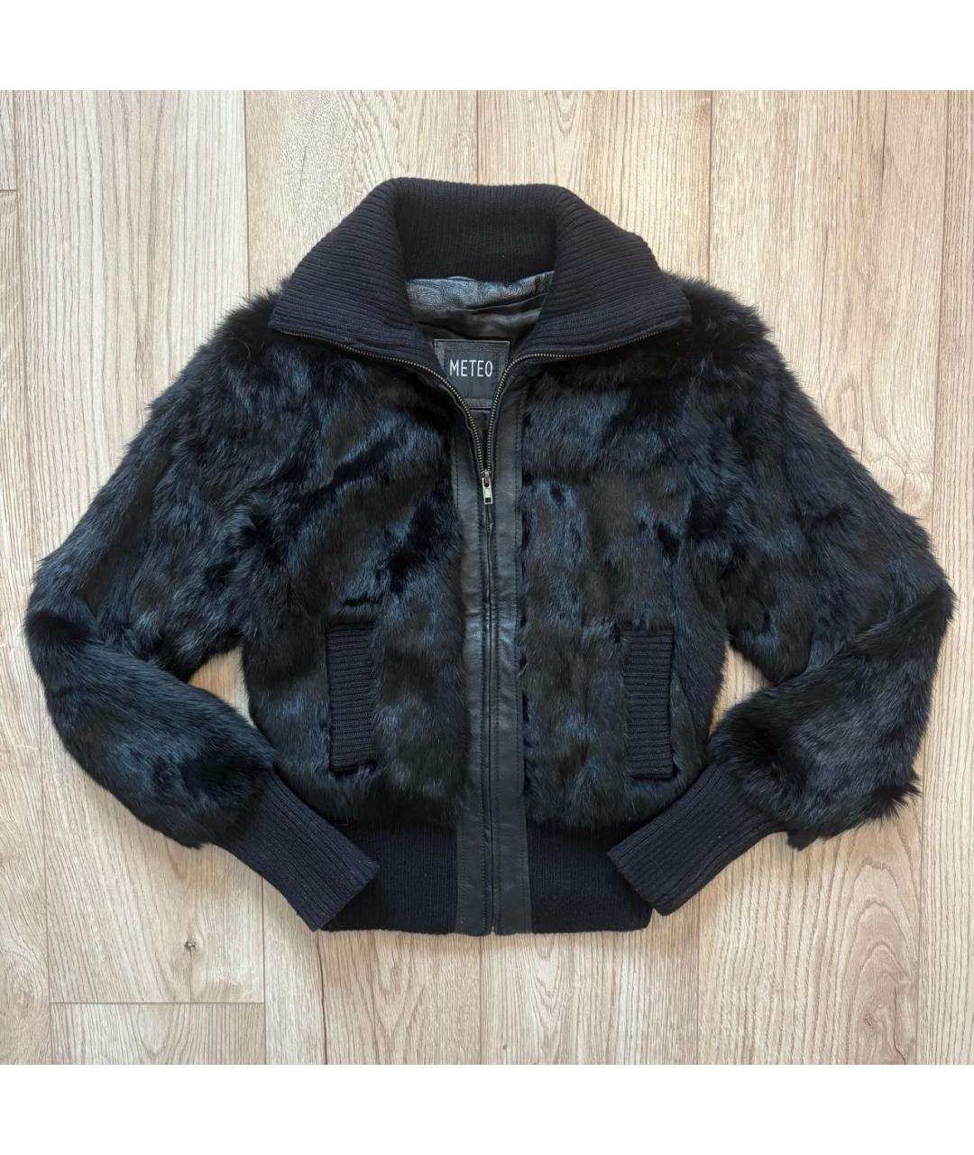 METEO YVES SALOMON Черная меховая шуба, фото 7