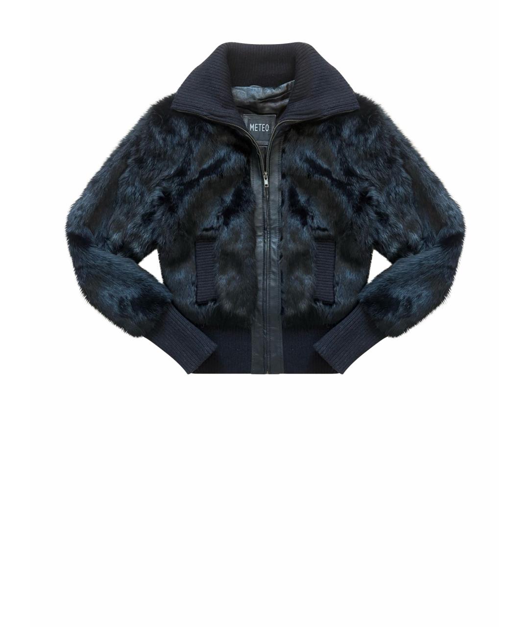 METEO YVES SALOMON Черная меховая шуба, фото 1