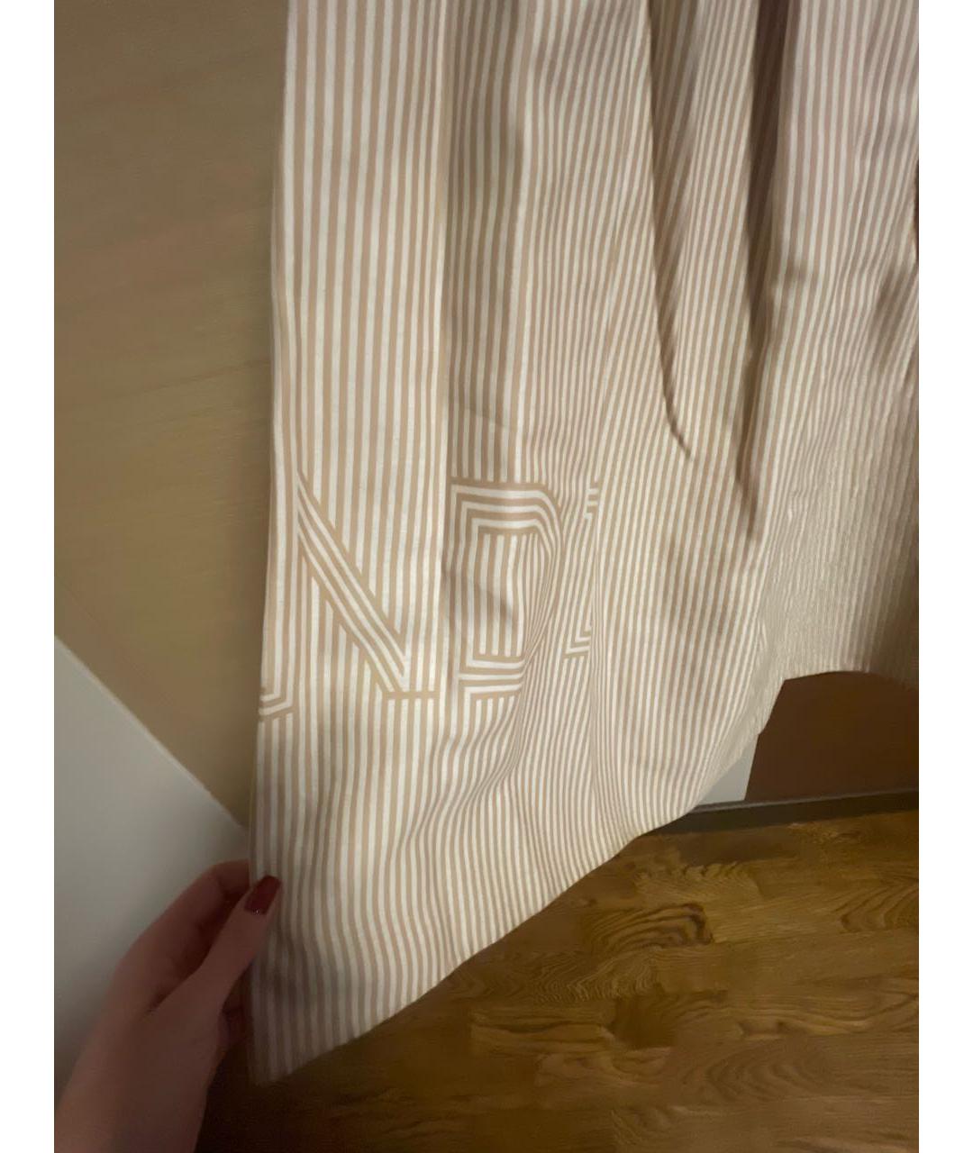 FENDI Бежевая хлопковая юбка миди, фото 3