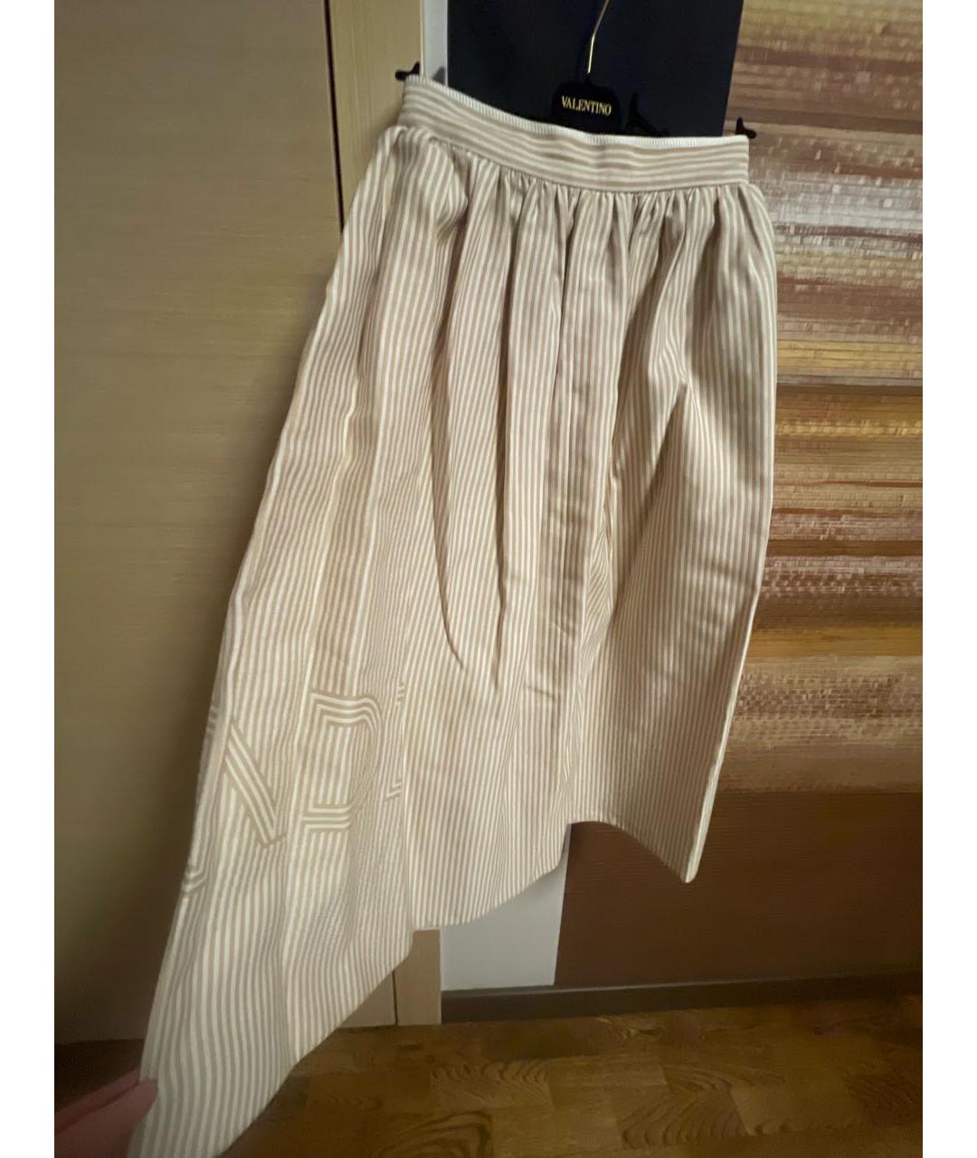 FENDI Бежевая хлопковая юбка миди, фото 5