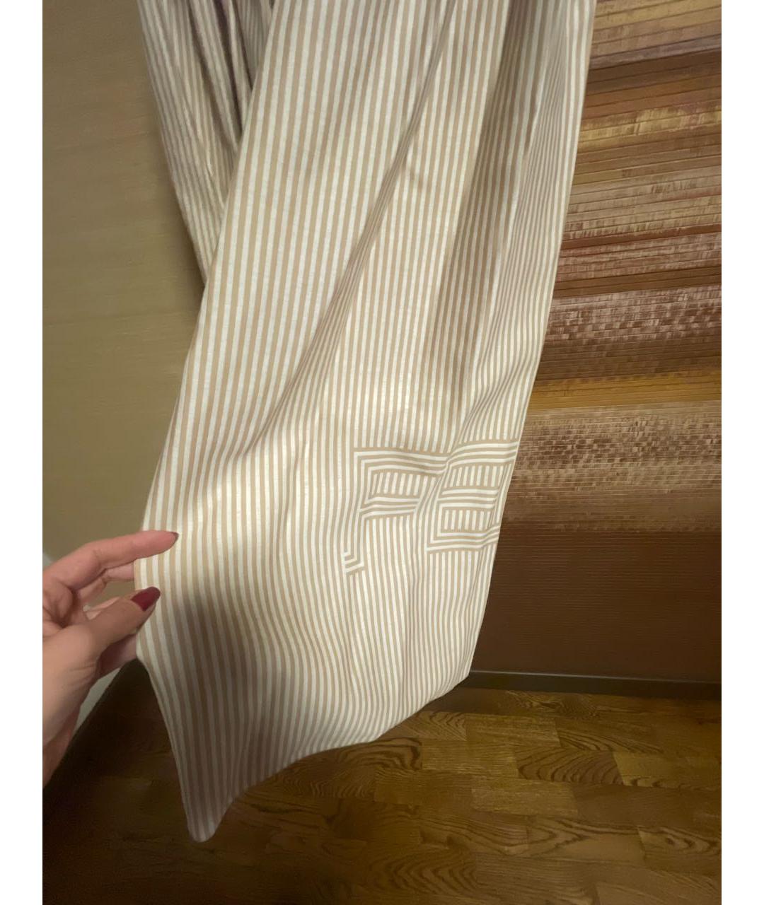 FENDI Бежевая хлопковая юбка миди, фото 4