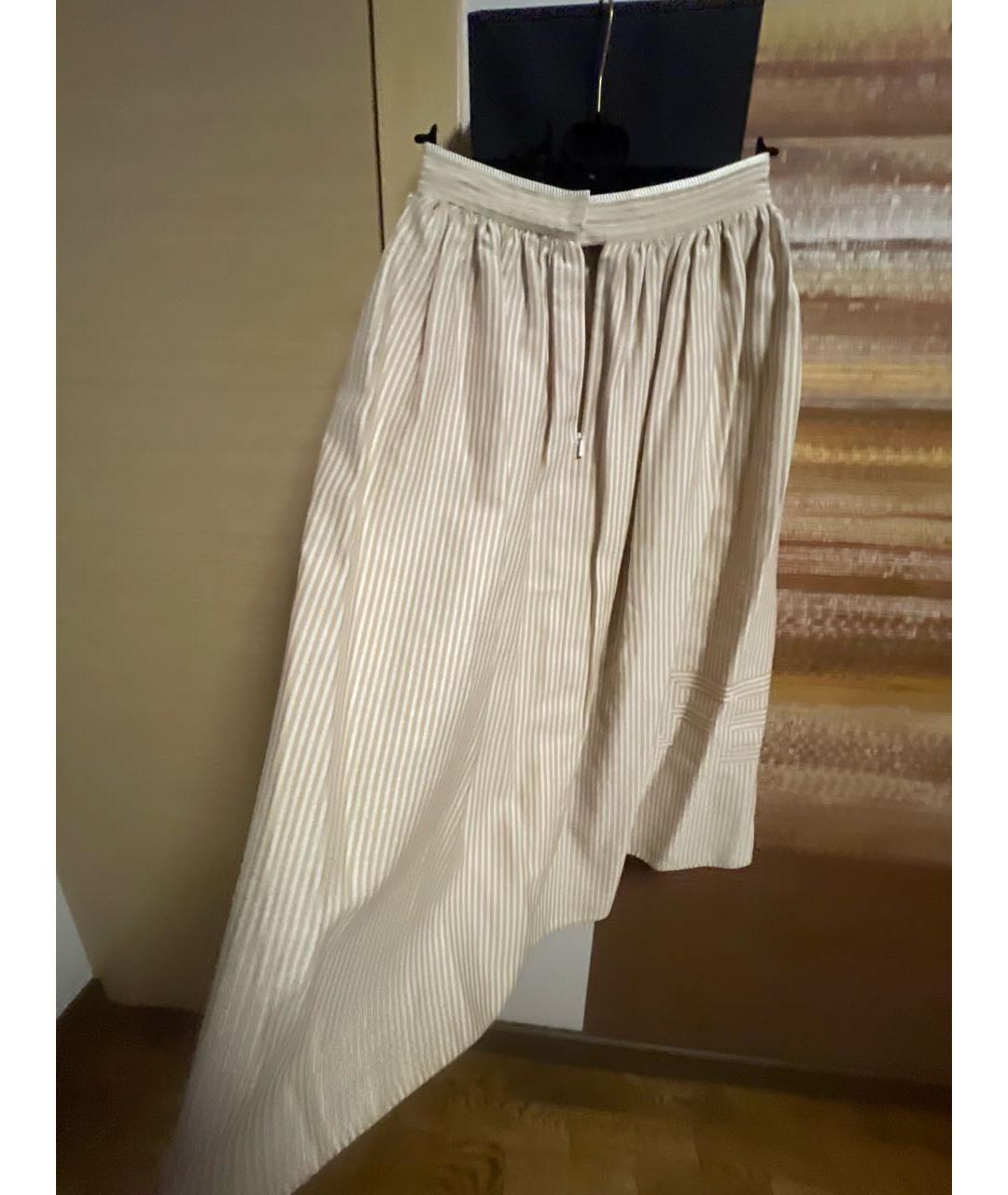 FENDI Бежевая хлопковая юбка миди, фото 2