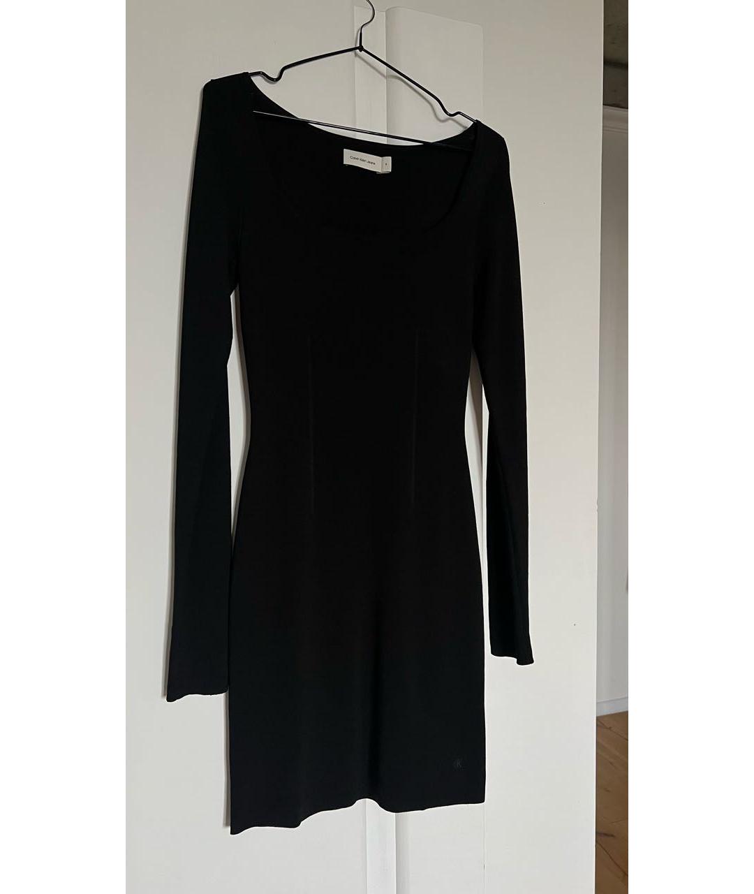 CALVIN KLEIN Черное полиэстеровое повседневное платье, фото 6