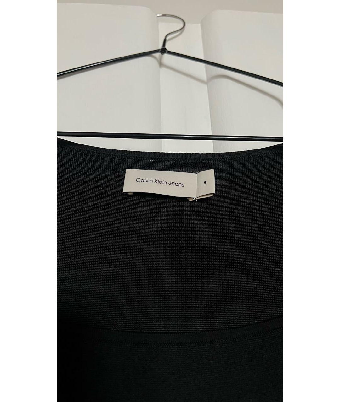 CALVIN KLEIN Черное полиэстеровое повседневное платье, фото 3