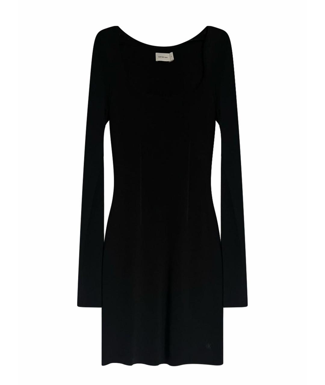 CALVIN KLEIN Черное полиэстеровое повседневное платье, фото 1