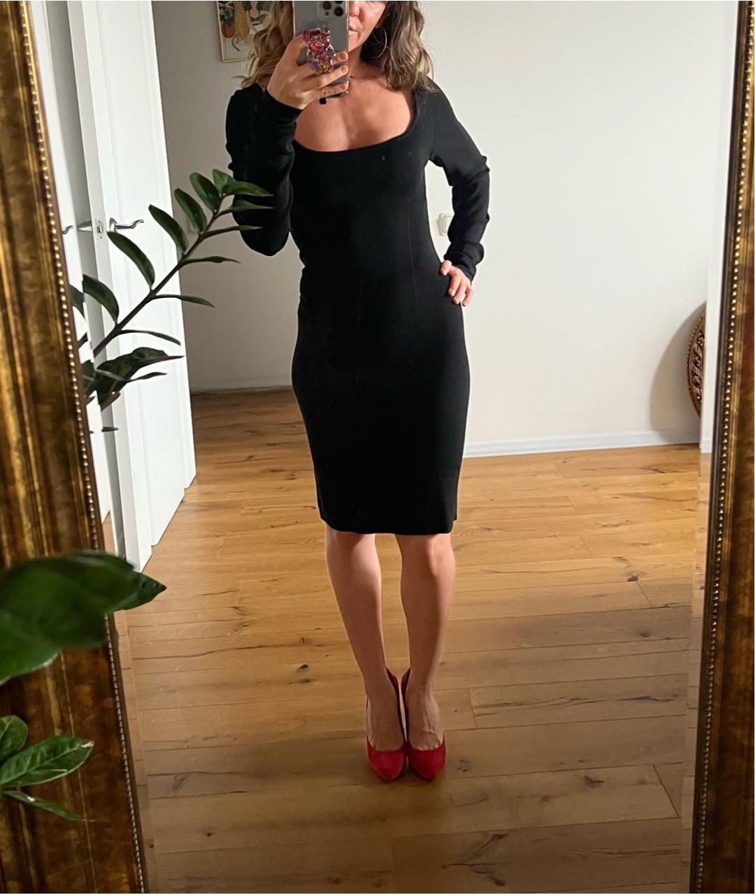 CALVIN KLEIN Черное полиэстеровое повседневное платье, фото 5