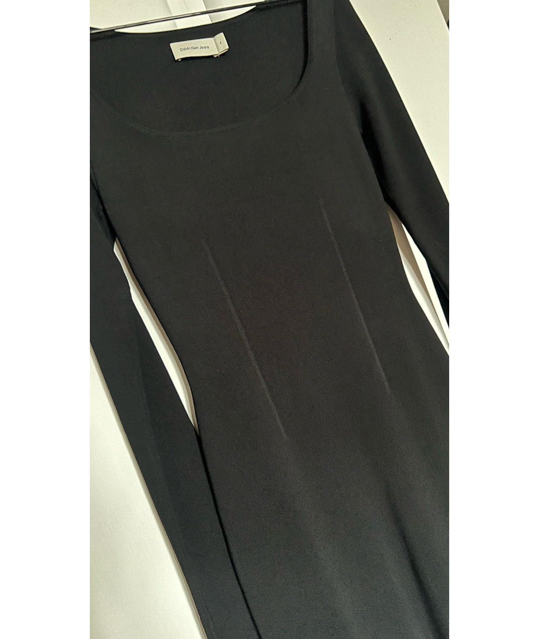 CALVIN KLEIN Черное полиэстеровое повседневное платье, фото 2