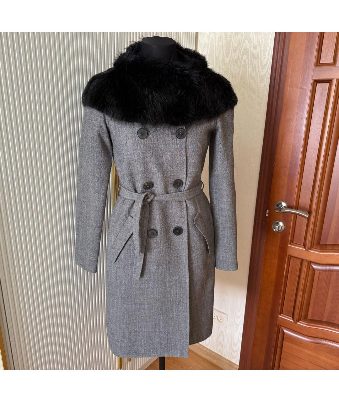 MALO Серое шерстяное пальто, фото 2