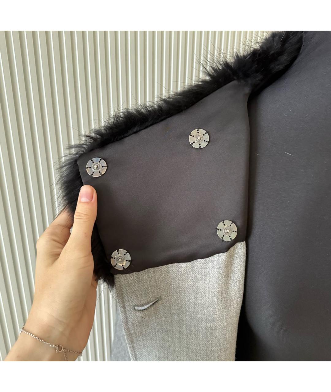 MALO Серое шерстяное пальто, фото 5