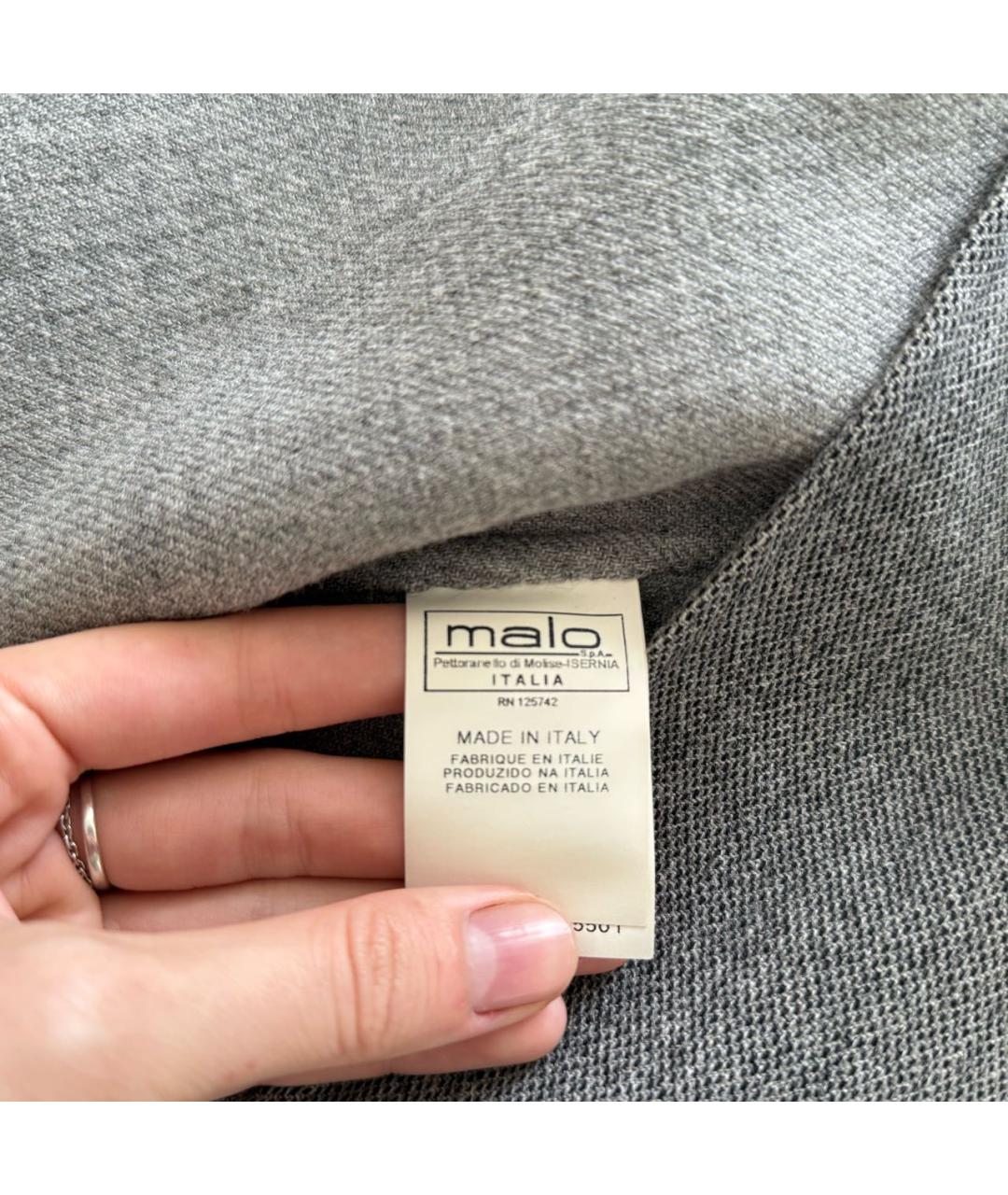 MALO Серое шерстяное пальто, фото 6