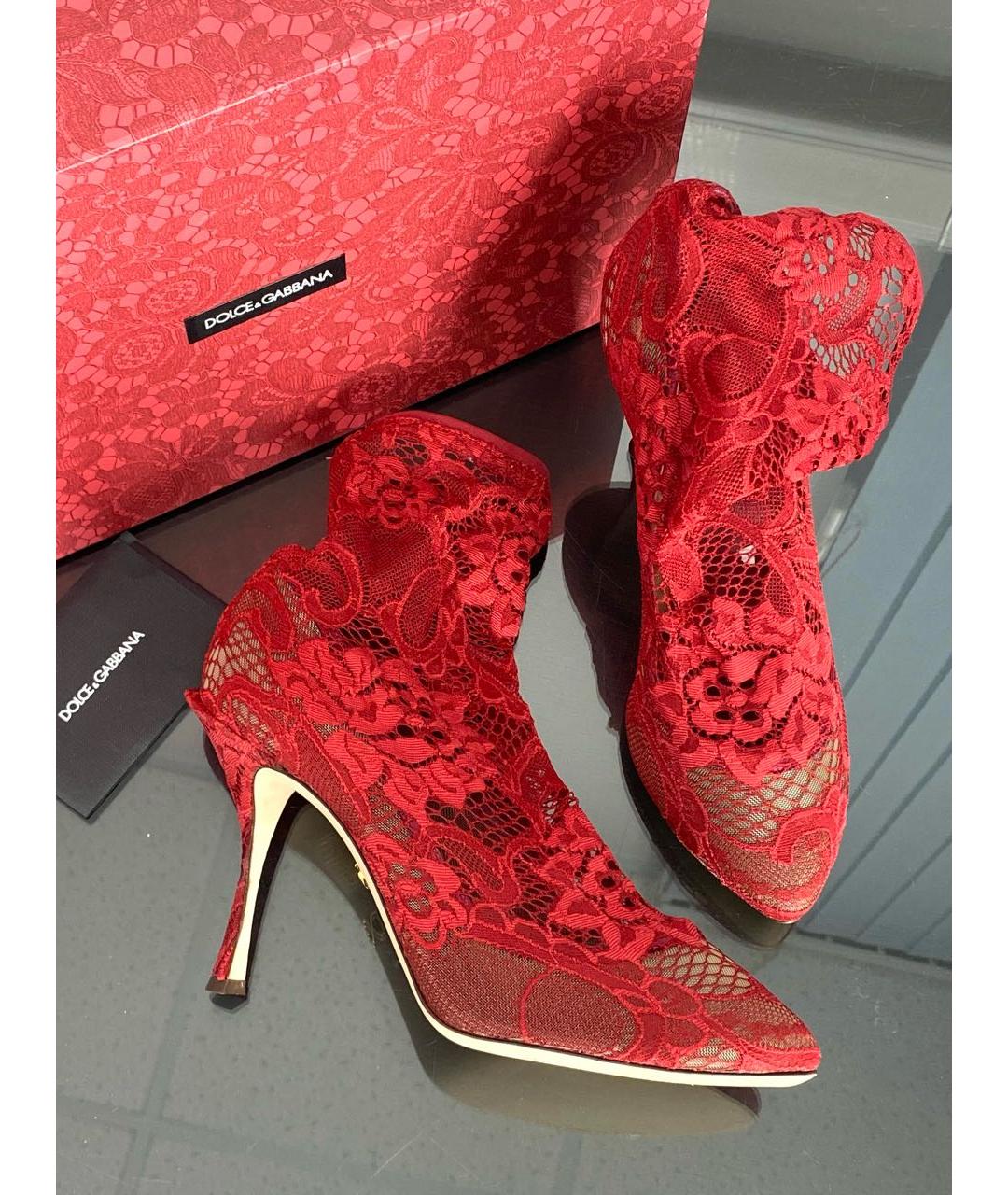 DOLCE&GABBANA Красные кожаные туфли, фото 3