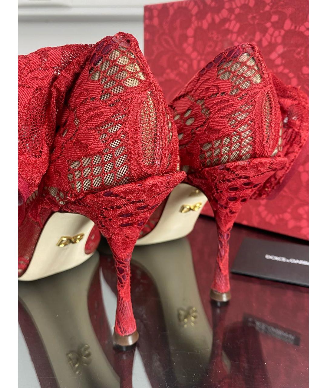 DOLCE&GABBANA Красные кожаные туфли, фото 4