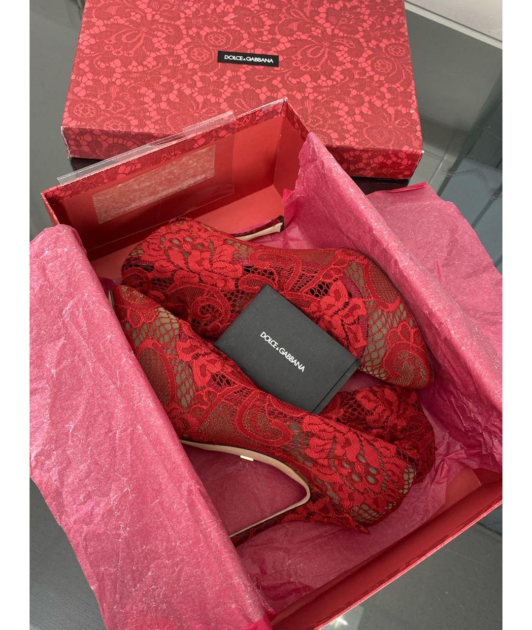 DOLCE&GABBANA Красные кожаные туфли, фото 6