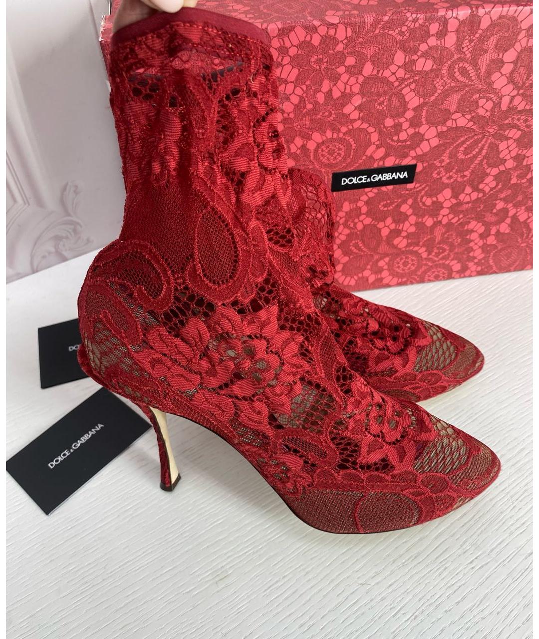 DOLCE&GABBANA Красные кожаные туфли, фото 7