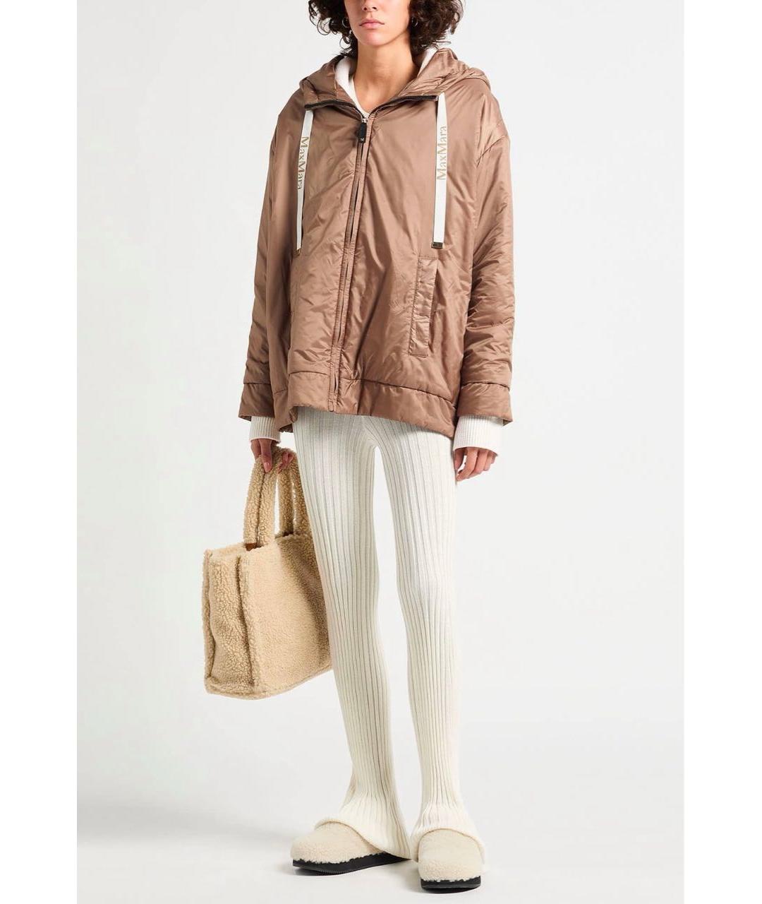 MAX MARA THE CUBE Коричневая синтетическая куртка, фото 3