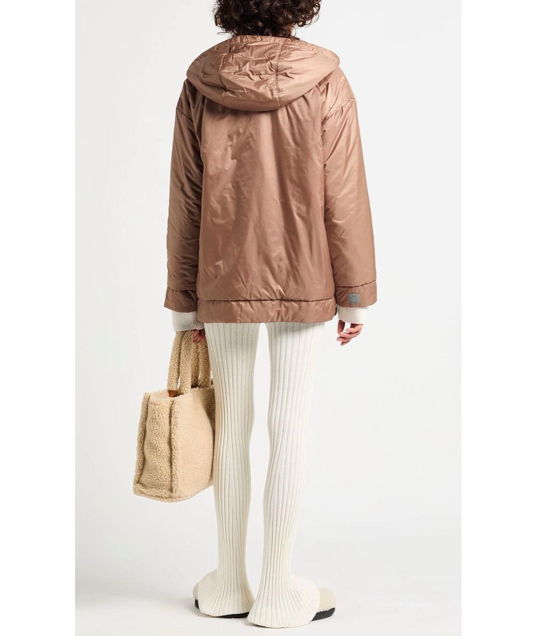 MAX MARA THE CUBE Коричневая синтетическая куртка, фото 2