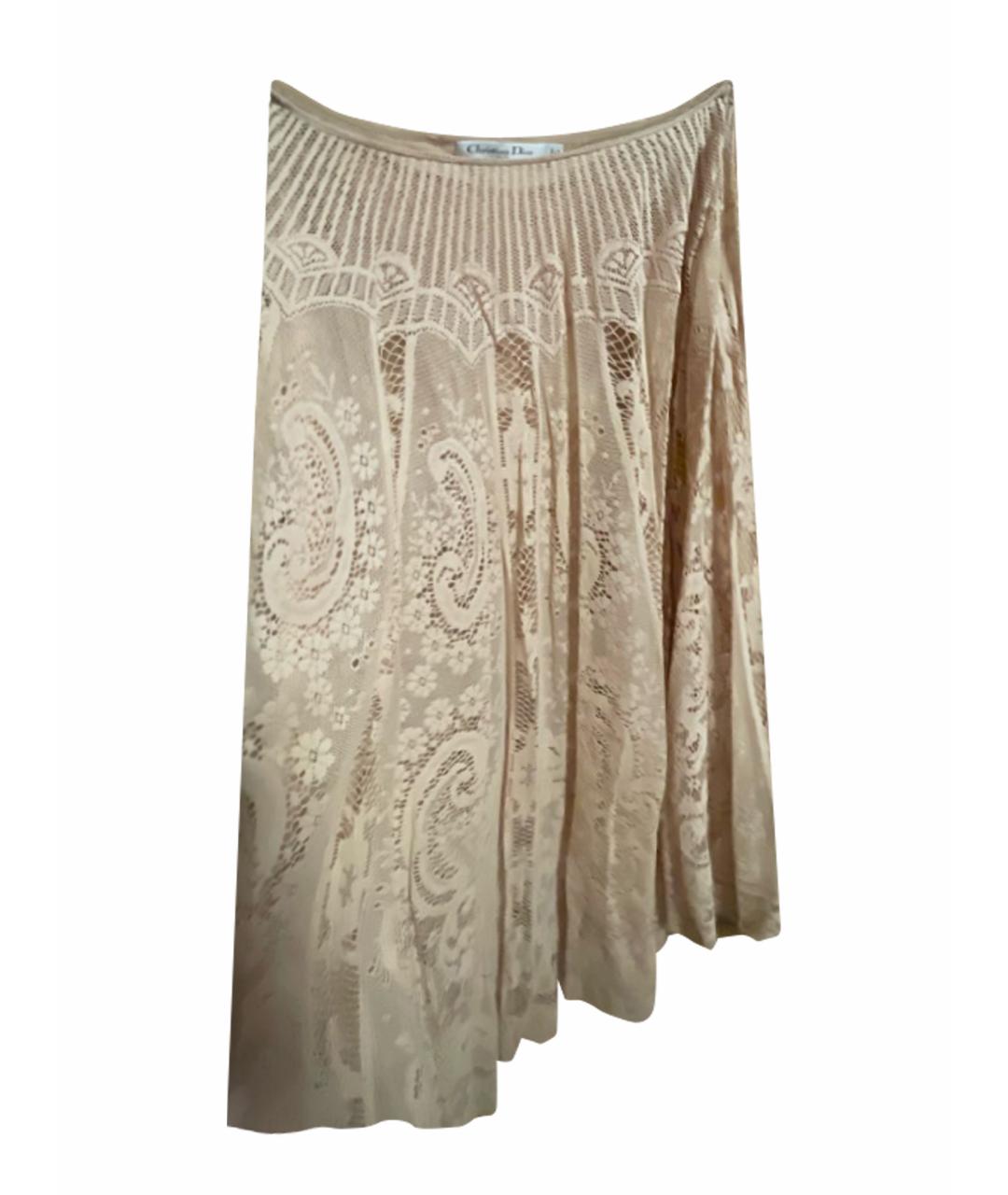 CHRISTIAN DIOR Коралловая шелковая юбка макси, фото 1