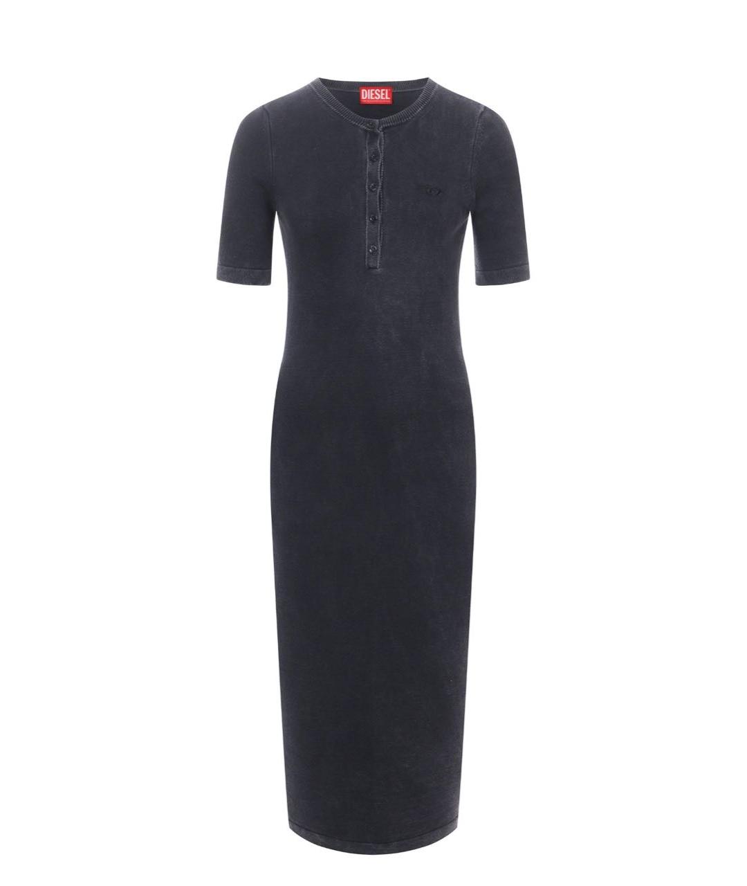 DIESEL Черное хлопковое повседневное платье, фото 1