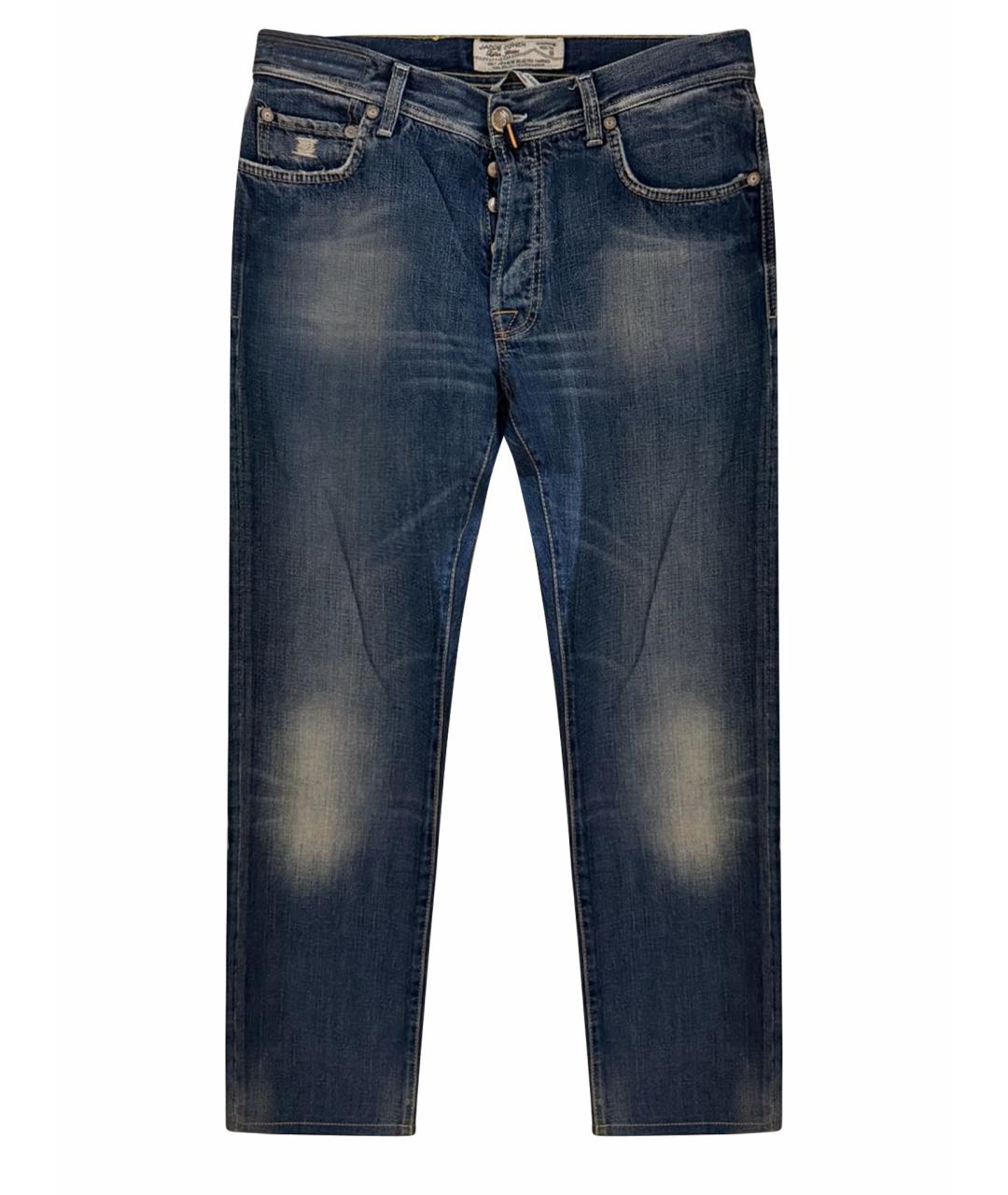JACOB COHEN Синие хлопковые прямые джинсы, фото 1