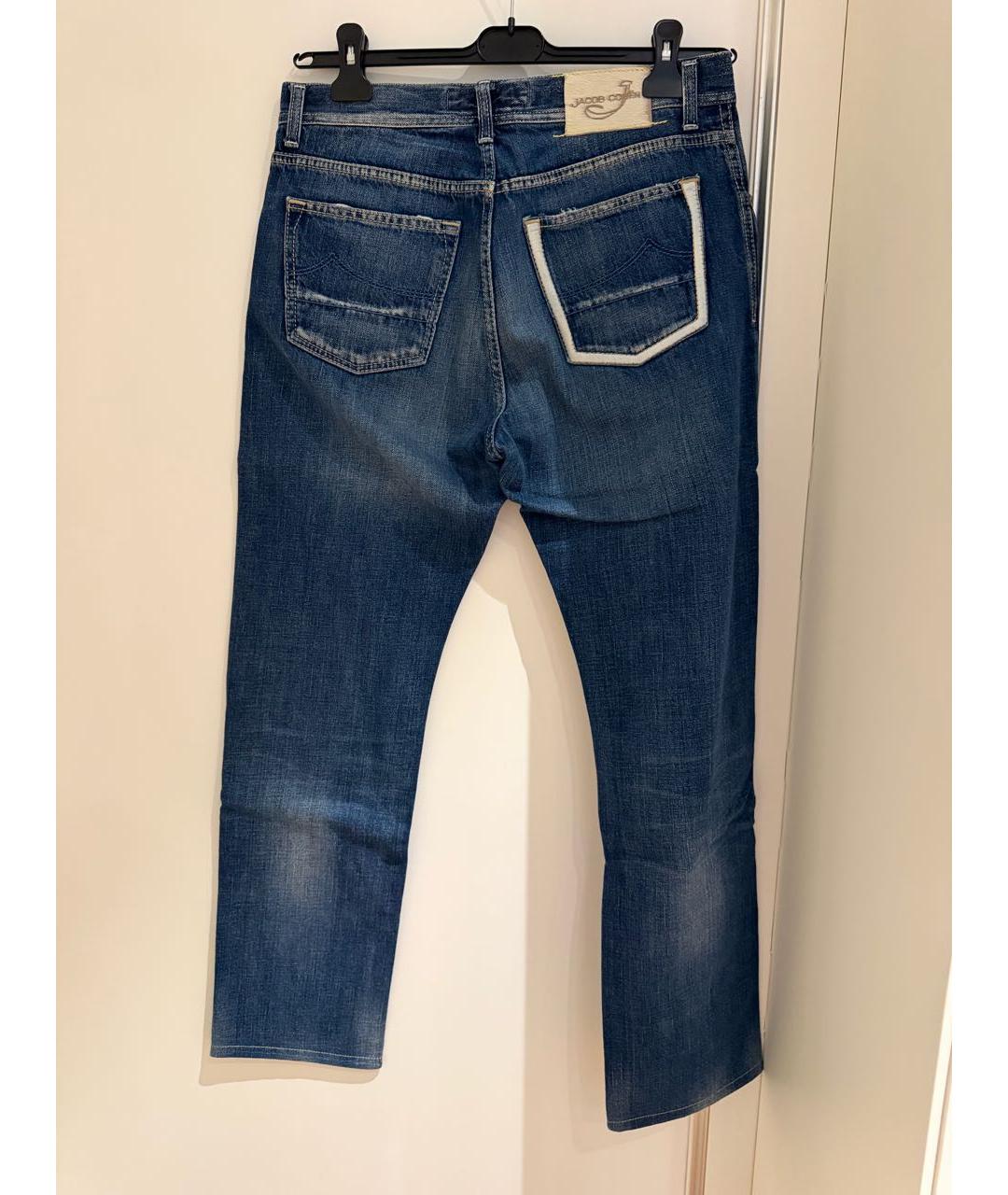 JACOB COHEN Синие хлопковые прямые джинсы, фото 2