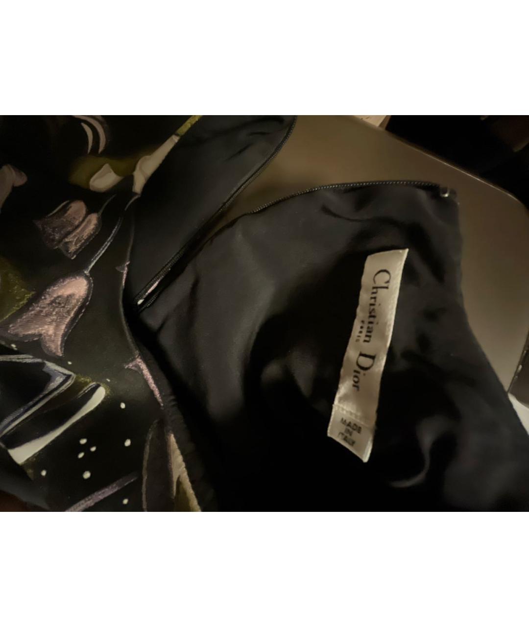 CHRISTIAN DIOR Черное шелковое повседневное платье, фото 3